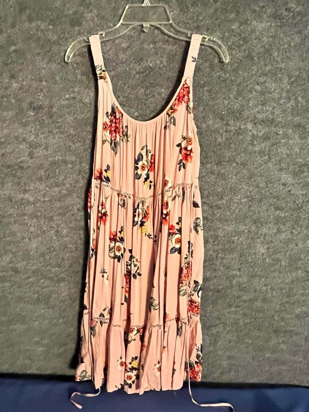 Xhilaration Floral Print Maxi Dress Pink Sleeveless
007-18